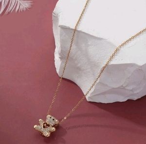Zircon bear pendant necklace